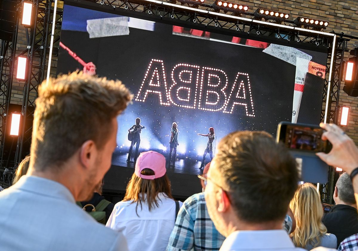 02.09.2021, Berlin: Beim Abba-Event "Abba Voyage" im Hotel "nhow Berlin" wird vor Fans ein neues Album und eine Hologramm-Show der Band Abba angekündigt.