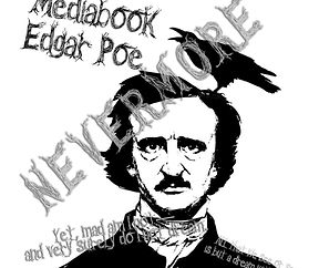 Illustration by Edgar Allan Poe. Portrait of a great American writer and poet. Illustration for a tattoo, site, booklet, poster, postcard. Image on white background isolated. Vector illustration.
