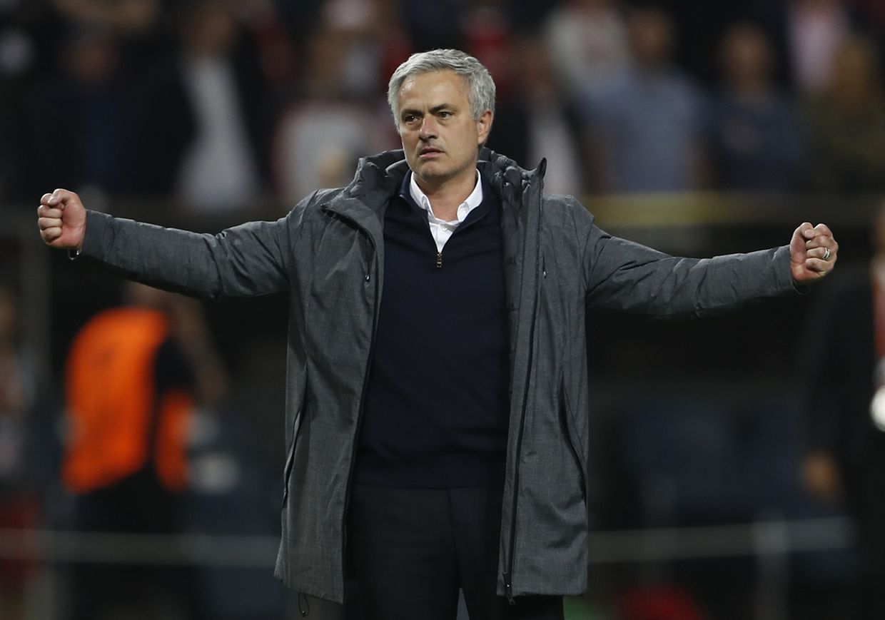 Football Soccer - Ajax Amsterdam v Manchester United - UEFA Europa League Final - Friends Arena, Solna, Stockholm, Sweden - 24/5/17 Manchester United manager Jose Mourinho celebrates winning the Europa League Reuters / Lee Smith Livepic