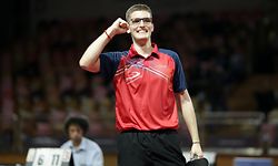 Luka Mladenovic jubelt, freut sich, Jubel, Freude nach Sieg/ Tischtennis, Tennis de table / 16.02.2020 /Nationale Meisterschaften 2020 - Audi Championnats Individuels / d'Coque - Gymnase, Luxembourg /Foto: Ben Majerus