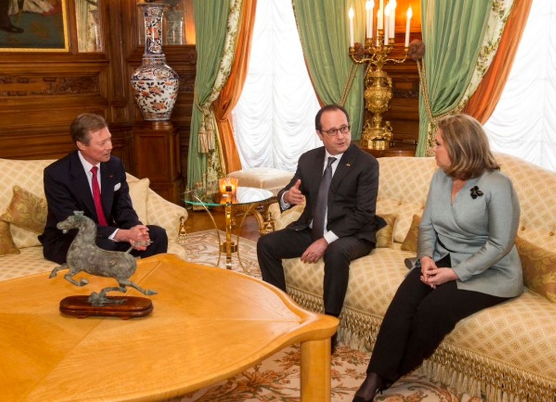 François Hollande s'est entretenu avec le couple grand-ducal