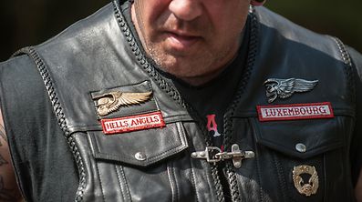 Eric B. bei einer Polizeikontrolle am Rande des „World Run 2016“ der Hells Angels im Juni 2016 in Polen. 