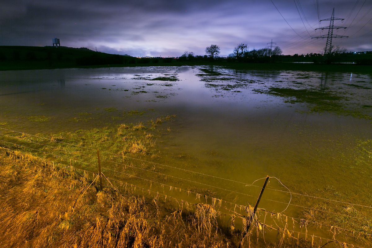 Hochwasser am Sonntag bei Huncherange/Bettemburg.