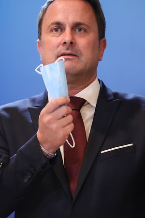 Politik, Corona Covid-19, Xavier Bettel, Premierminister und Paulette Lenert, Gesundheitsministerin geben Pressekonferenz nach Regierungsrat, Château de Senningen, Foto: Guy Wolff/Luxemburger Wort