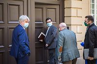 Politik, Bettel trifft Gewerkschaften wegen Pandemiegesetz + Gesundheits Kommissioun, Foto: Lex Kleren/Luxemburger Wort