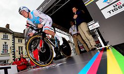 Bob Jungels (L) am Start - UCI-Straßenweltmeisterschaften 2019 in Yorkshire - Zeitfahren Männer - Foto: Serge Waldbillig