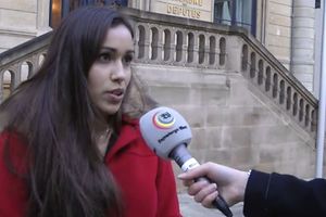 Tania Silva à la sortie du débat public à la Chambre des députés le 3 février 2016