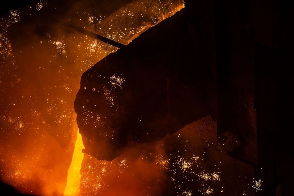 Le seul haut fourneau encore en activité à l'aciérie d'ArcelorMittal à Kryvyi Rih.