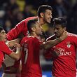 Benfica's players celebrate a goal during the UEFA Champions League group C football match between FC Astana and SL Benfica at the Astana Arena stadium in Astana on November 25, 2015. AFP PHOTO / STANISLAV FILIPPOV