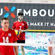 Sebastian Dobre (Luxemburg 7) / Volleyball, CEV EuroVolley Qualifikation, Luxemburg - Portugal / 13.08.2022 / Luxemburg / Foto: Christian Kemp
