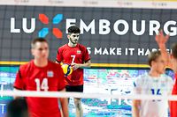 Sebastian Dobre (Luxemburg 7) / Volleyball, CEV EuroVolley Qualifikation, Luxemburg - Portugal / 13.08.2022 / Luxemburg / Foto: Christian Kemp