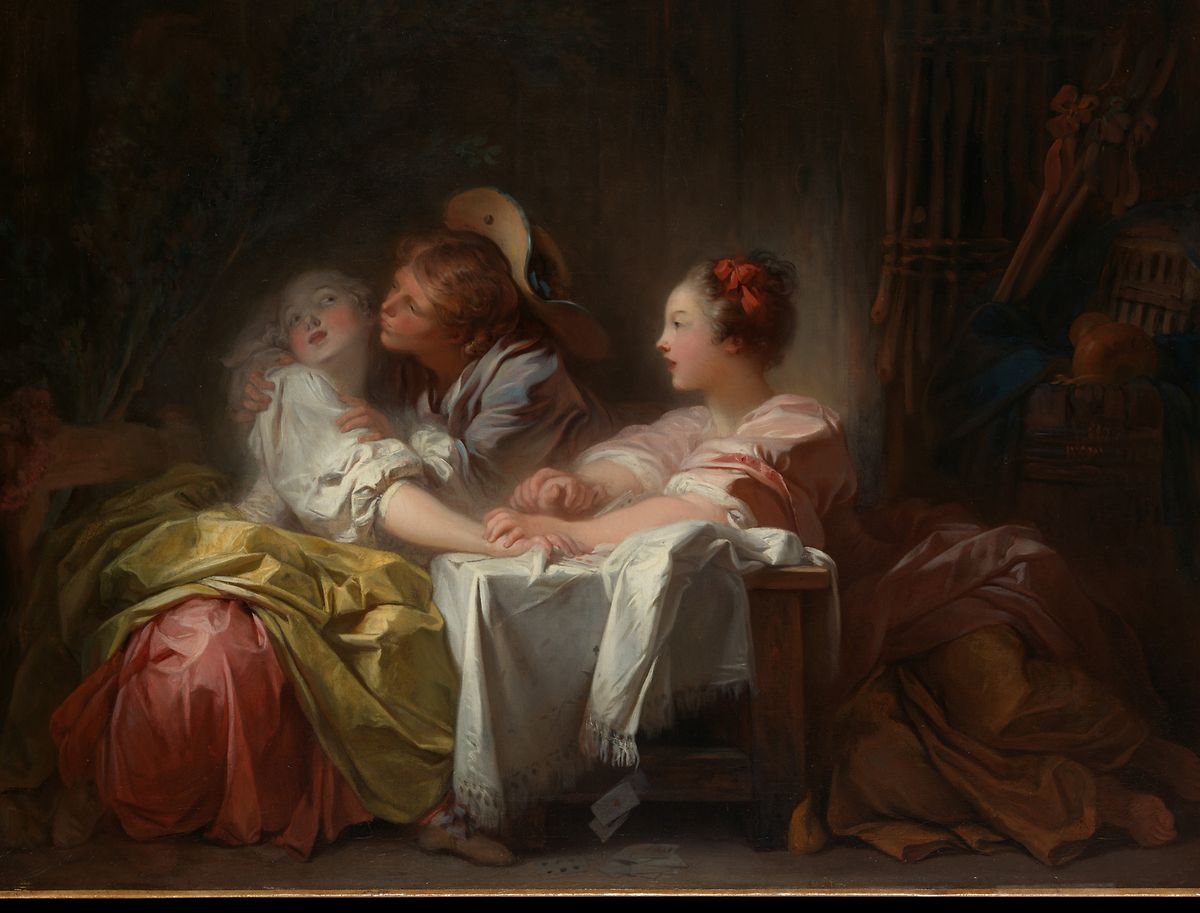 Jean-Baptiste Fragonard:.Le baiser gagné“ (um 1759-1760).