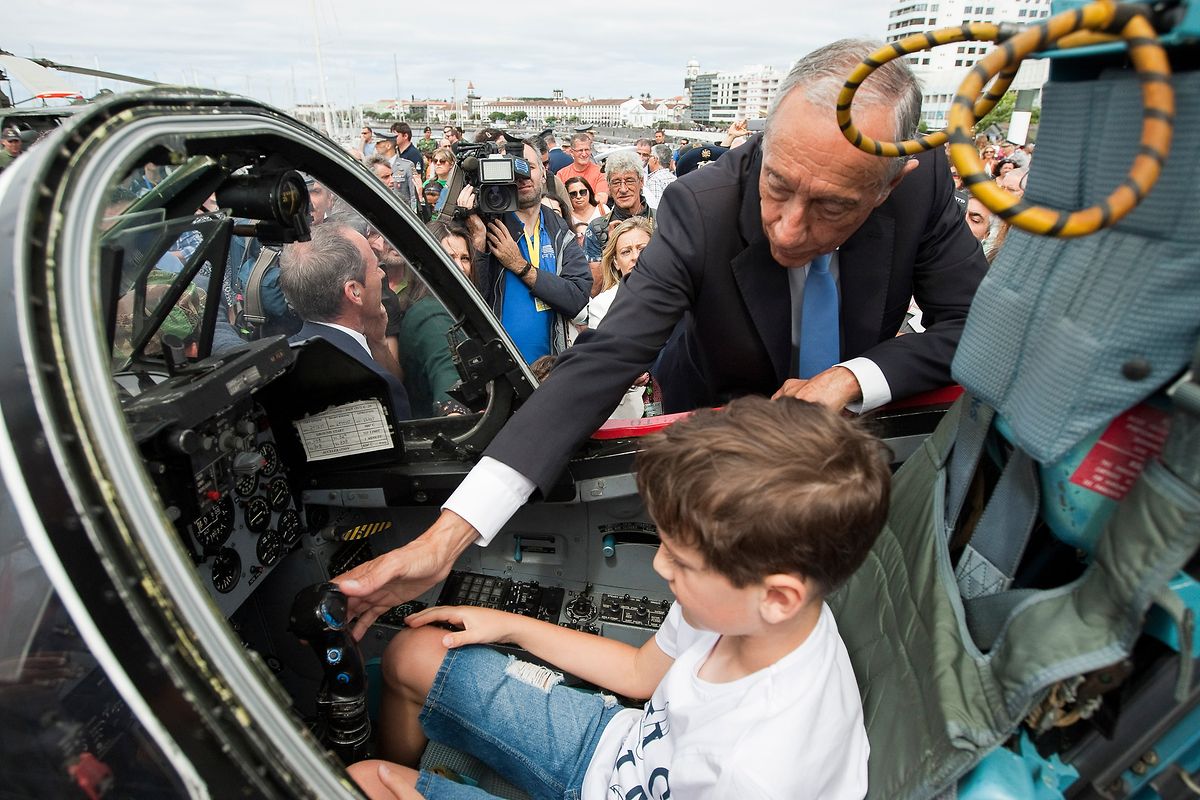 O Presidente da República, Marcelo Rebelo de Sousa nas comemorações do Dia de Portugal, de Camões e das Comunidades Portuguesas, nas Portas do Mar, Ponta Delgada, Açores, 9 de junho de 2018. EDUARDO COSTA/LUSA