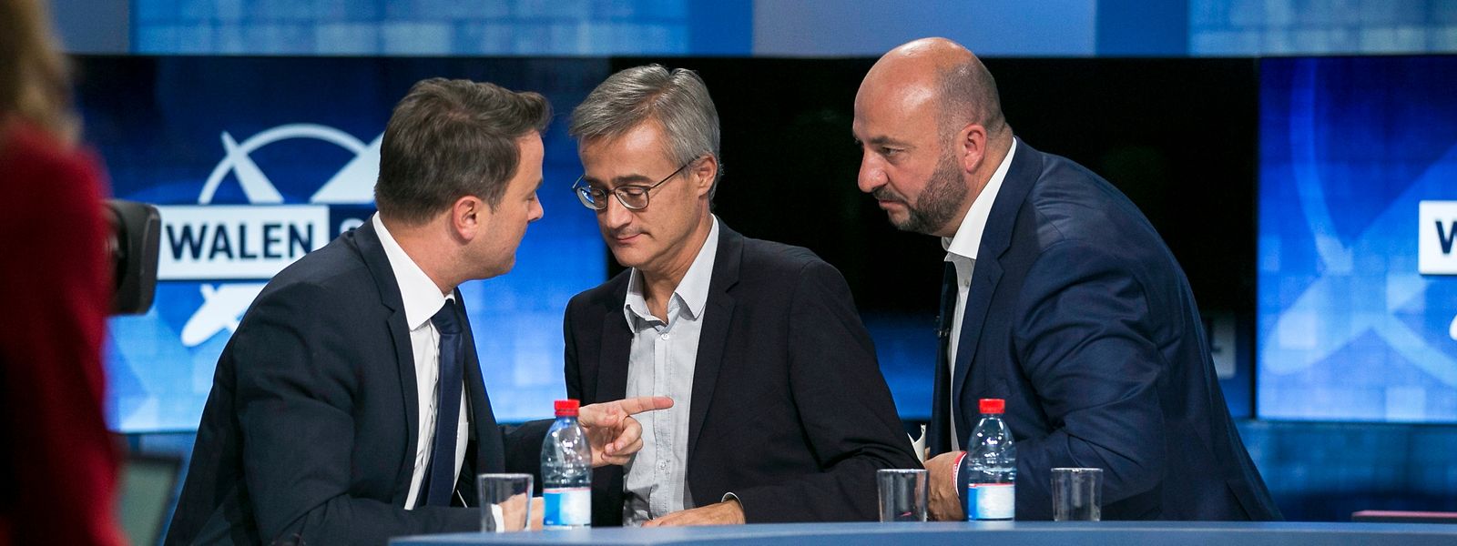 Haben zwar gemeinsam nur eine knappe Majorität, dürften sich aber für eine Neuauflage von Gambia entscheiden: Xavier Bettel, Felix Braz und Etienne Schneider bei der Elefentenrunde von RTL.