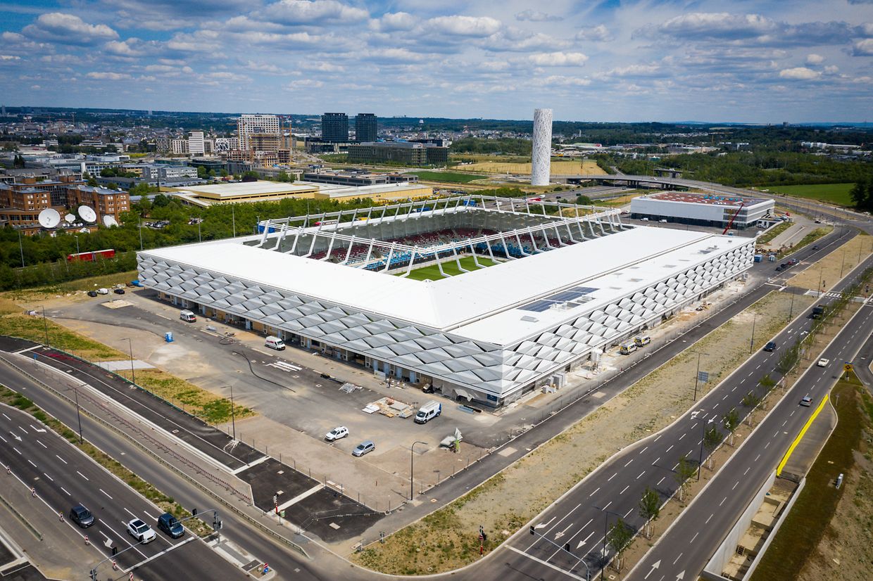 L'avancement des travaux du stade national à la mi-juillet 2020.