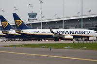 (FILES) In this file photo taken on March 20, 2020 Ryanair airplanes on ground at Brussels Airport, after the suspension of more than 2/3 of the flights of Brussels Airlines, in Zaventem. - Belgian-based Ryanair cabin crews will strike on and around New Year, unions said December 23, 2022, adding to growing labour strife in Europe that threatens a rocky holiday period for many passengers. Most of the 450 flight attendants based in Belgium for Ryanair, the low-cost Irish carrier, have been called to stop work on December 30, 31 and January 1 -- over a New Year's weekend that is expected to be very busy. (Photo by BENOIT DOPPAGNE / various sources / AFP) / Belgium OUT