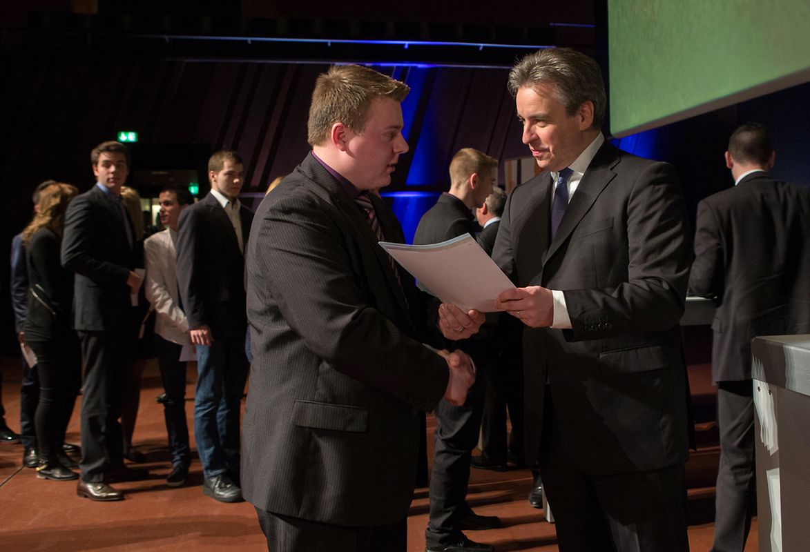 Remise des diplomes CATP/CITP/DAP et Promotion du Travail par le Ministre Caude Meisch, a la Philarmonie, Luxembourg, le 01 Mars 2015. Photo: Chris Karaba
