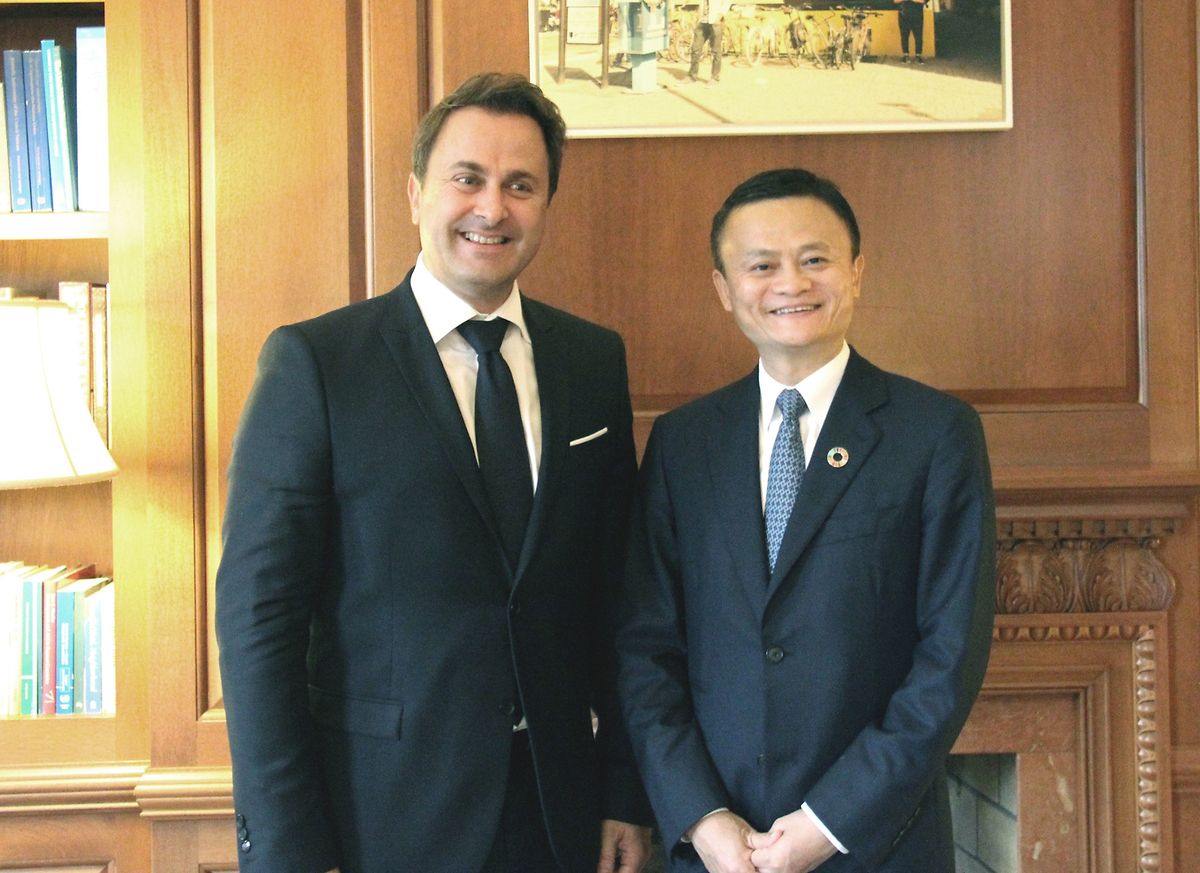Xavier Bettel, Premier ministre, et Jack Ma, fondateur et président d'Alibaba Group à la Maison du Luxembourg à New York.