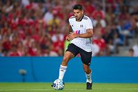 FARO, PORTUGAL - JULY 17: Aleksandar Mitrovic of Fulham in action during the Trofeu do Algarve match between Fulham and SL Benfica at Estadio Algarve on July 17, 2022 in Faro, Portugal. (Photo by Fran Santiago/Getty Images)