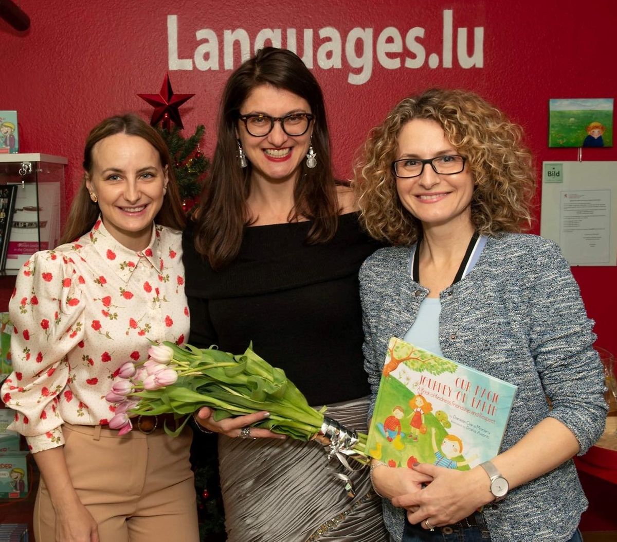 Left to right: Cristina Postolache (L’Osteria), book author Daniela Clara Moraru (Languages.lu), Daniela Baldean. Photo: Bobbo Hallengren
