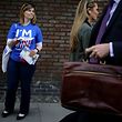 A woman hands out leaflets campaigning to stay in Europe for the BREXIT vote in London, Britain, May 20, 2016.  REUTERS/Kevin Coombs