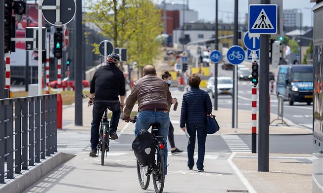 A cycling lane in Luxembourg, although critics have said the country's cycling infrastructure lags well behind other nations