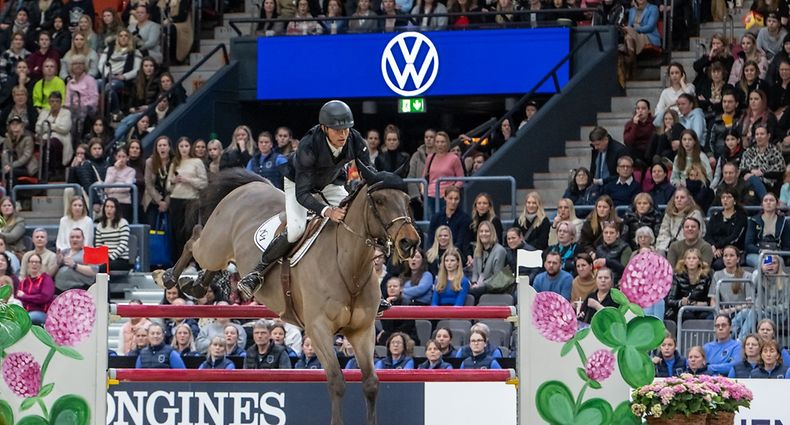 GOTHENBURG, SWEDEN - FEBRUARY 25: Victor Bettendorf of Luxembourg riding Mr. Tac wins the Gothenburg Trophy during the Gothenburg Horse Show at Scandinavium Arena on February 25, 2023 in Gothenburg, Sweden. (Photo by Julia Reinhart/Getty Images)