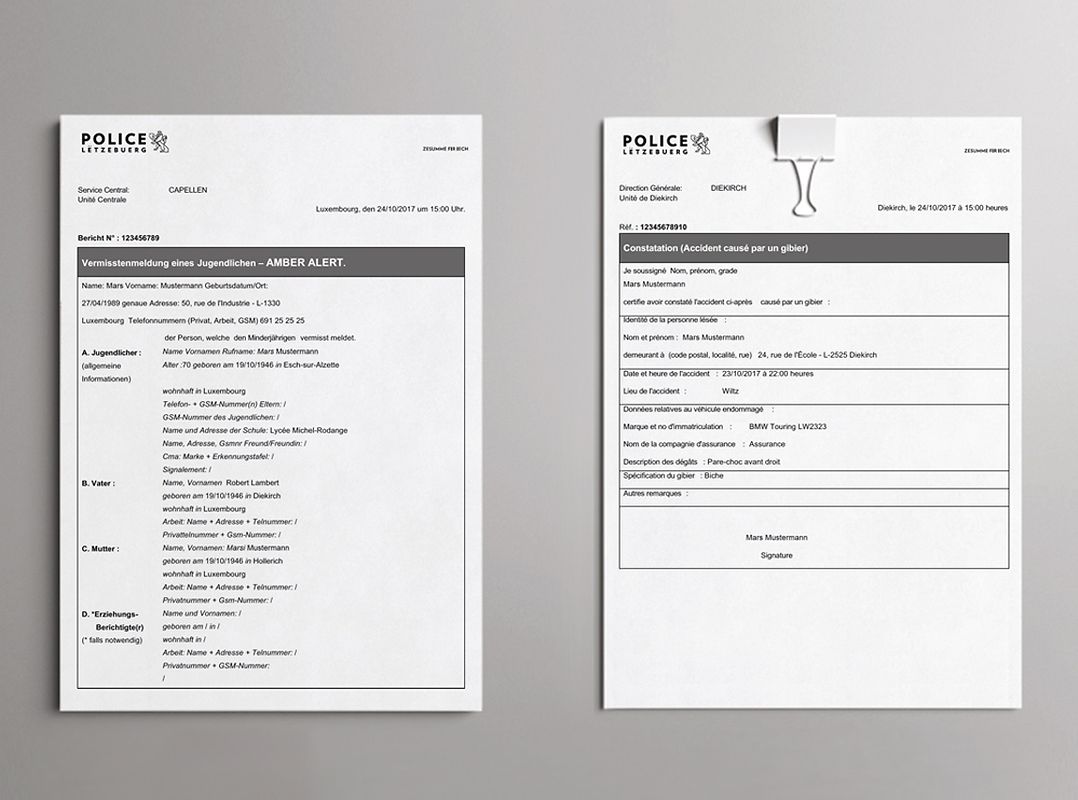 Die offizielle Präsentation der Polizei.