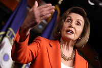 WASHINGTON, DC - OCTOBER 31: U.S. Speaker of the House Nancy Pelosi delivers remarks at a press conference at the U.S. Capitol on October 31, 2019 in Washington, DC. Later today The U.S. House of Representatives is scheduled to vote on a resolution formalizing the impeachment inquiry centered on U.S. President Donald Trump.   Chip Somodevilla/Getty Images/AFP
== FOR NEWSPAPERS, INTERNET, TELCOS & TELEVISION USE ONLY ==