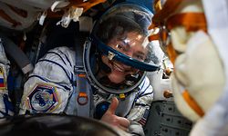 NASA astronaut Jessica Meir is seen inside the Soyuz MS-15 capsule shortly after landing in a remote area outside the town of Dzhezkazgan (Zhezkazgan), Kazakhstan, on April 17, 2020. - Two NASA astronauts and a Russian cosmonaut on April 17 made a safe return from the International Space Station to find the planet transformed by the coronavirus pandemic.  Andrew Morgan, Jessica Meir and Oleg Skripochka touched down in central Kazakhstan at 0516 GMT in the first returning mission since the World Health Organisation declared COVID-19 a global pandemic in March. (Photo by Andrey Shelepin/GCTC / Russian Space Agency Roscosmos / AFP) / RESTRICTED TO EDITORIAL USE - MANDATORY CREDIT "AFP PHOTO / Russian Space Agency Roscosmos / GCTC / Andrey Shelepin " - NO MARKETING - NO ADVERTISING CAMPAIGNS - DISTRIBUTED AS A SERVICE TO CLIENTS