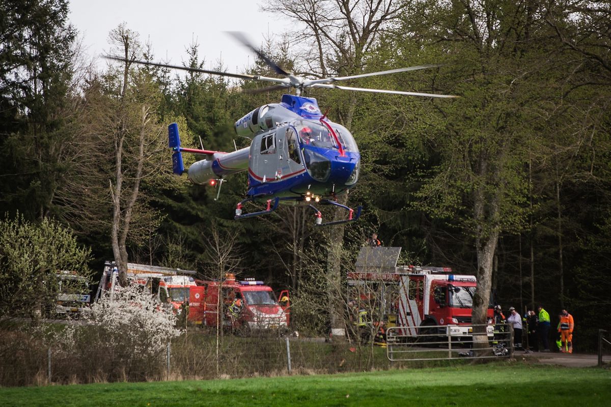 Auch der Rettungshelikopter war vor Ort. 
