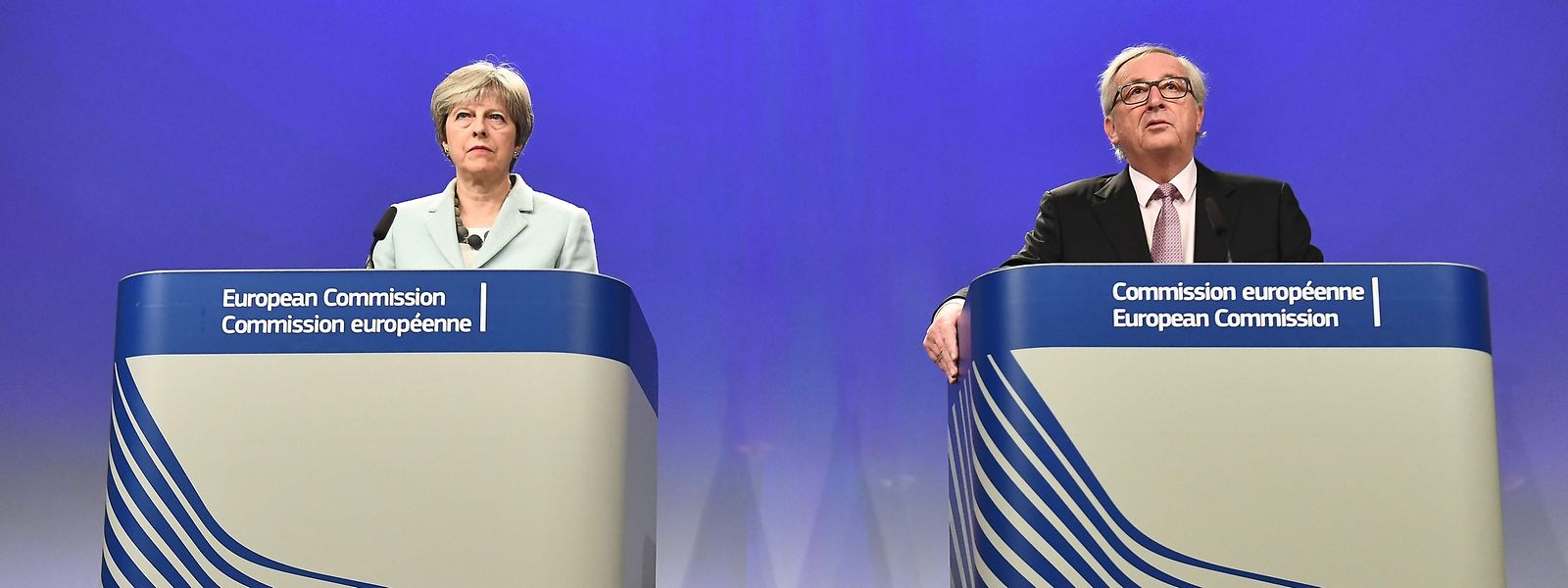 Der Graben wird kleiner: Theresa May (l.) und Jean-Claude Juncker bei einer Pressekonferenz zum Stand der Verhandlungen. 