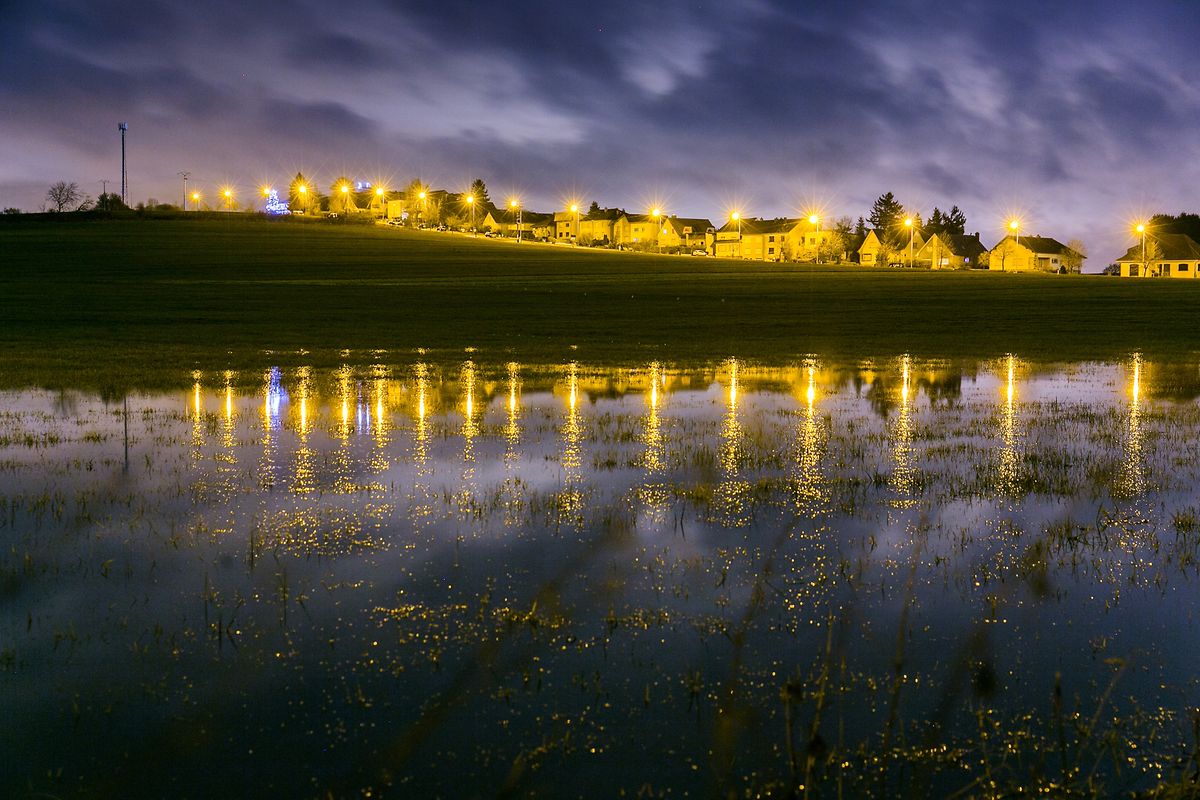 Hochwasser am Sonntag bei Huncherange/Bettemburg.