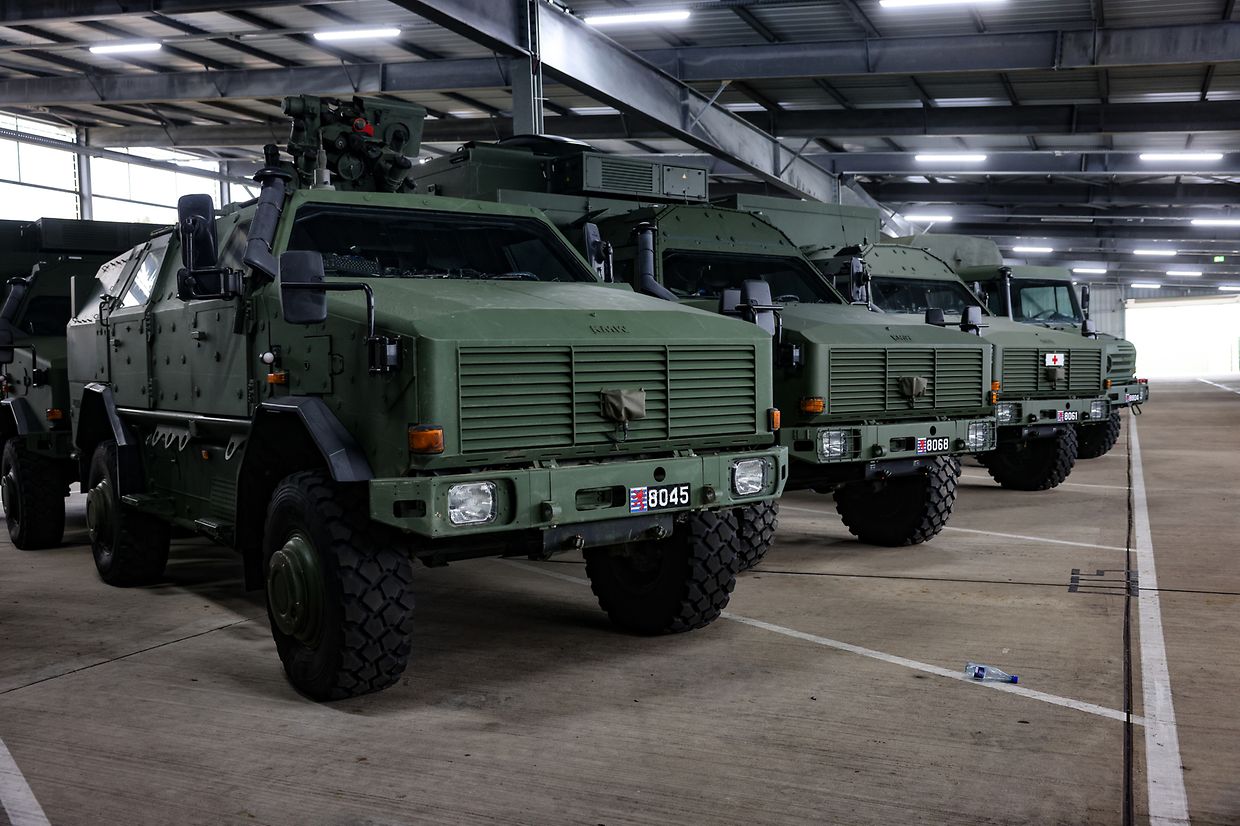 Les véhicules actuels de l'armée luxembourgeoise.