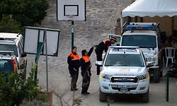 Rescue workers work near the site where a child fell down a well in Totalan, southern Spain, on January 22, 2019. - The search for a toddler who fell down a well in Spain nine days ago hit a fresh setback, complicating a difficult rescue operation which has had the country on tenterhooks. Two-year-old Julen Rosello fell down the narrow shaft on January 13 as he was playing while his parents prepared a picnic in Totalan, a southern town near Malaga. (Photo by JORGE GUERRERO / AFP)