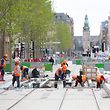 Lokales, Weiterverfolgung Arbeiten Tram mit Xavier Bettel, Lydie Polfer, Francois Bausch, André Von der Marck, Chantier, Luxtram,  Foto: Chris Karaba/Luxemburger Wor