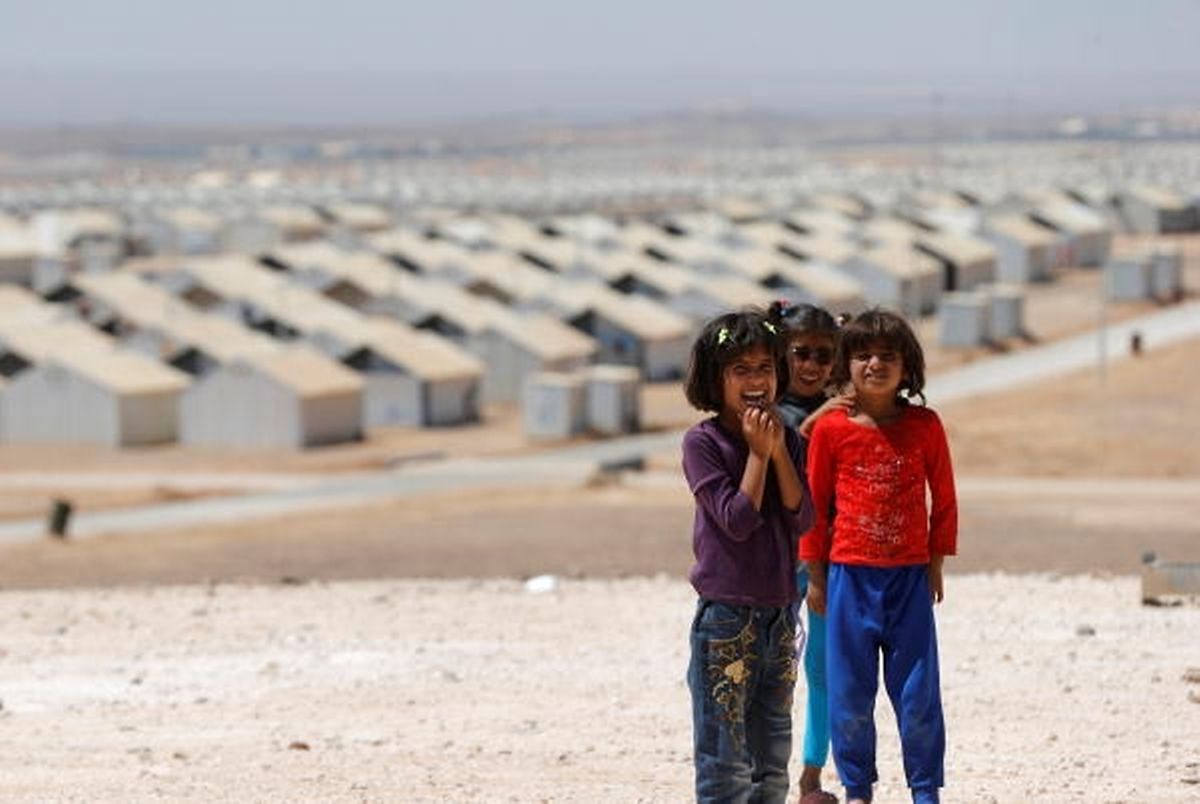 Syrische Flüchtlingskinder in einem Vertriebenencamp im jordanischen Azraq.