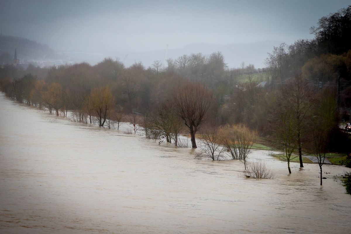 Hochwasser an der Mosel, hier am Mittwoch in Grevenmacher.