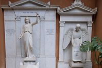 This photo taken and handout on July 11, 2019 by the Vatican Media shows two tombs within the Vatican's grounds in the Teutonic Cemetery on July 11, 2019, prior to their opening as part of a probe into the case of Emanuela Orlandi, a teenager who disappeared in 1983 in one of Italy's darkest mysteries. - The Vatican is opening an internal probe into the case of Emanuela Orlandi, a teenager who disappeared in 1983 in one of Italy's darkest mysteries, and opened on July 11, 2019 two tombs within its grounds in the Teutonic Cemetery to see if it holds the girl's remains, after Orlandi's family's lawyer received an anonymous tip-off telling her to look inside the marble-topped grave. (Photo by Handout / VATICAN MEDIA / AFP) / RESTRICTED TO EDITORIAL USE - MANDATORY CREDIT "AFP PHOTO / VATICAN MEDIA" - NO MARKETING NO ADVERTISING CAMPAIGNS - DISTRIBUTED AS A SERVICE TO CLIENTS ---