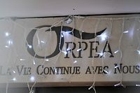 (FILES) This file photo taken on January 26, 2022 shows the ORPEA group logo which reads as : "Orpea, life goes on with us" in Neuilly-sur-Seine, near Paris, on January 26, 2022. - Orpea's chief executive Yves Le Masne has been dismissed from his position on 30 January 2022, the group announced in a statement. The group had been in turmoil since days after the revelations of a book evoking dysfunctions in private Ehpad. (Photo by ALAIN JOCARD / AFP)