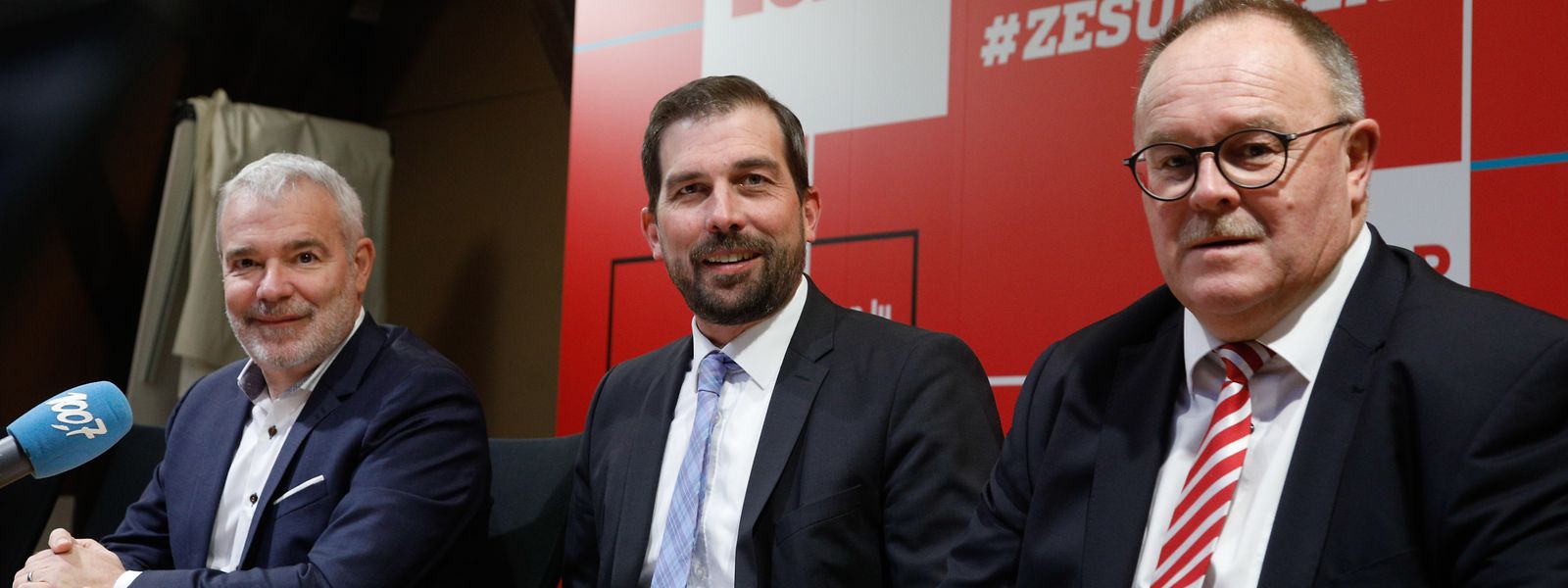 Dan Kersch, Yves Cruchten und Romain Schneider (vlnr) sehen die LSAP gut aufgestellt für die nächsten Wahlen.