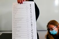 Boletim de voto com os nomes concorrentes às eleições legislativas 2022.
