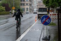 Lok , Avenue Marie-Therese , Sperrung Fahrradpiste wegen Baustelle , Foto:Guy Jallay/Luxemburger Wort