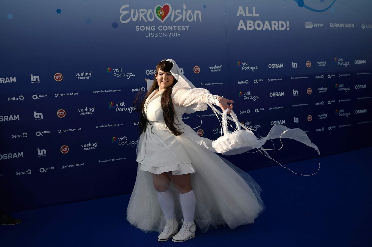 (FILES) In this file photo taken on May 06, 2018 Israeli singer Netta Barzilai aka Netta poses for pictures during the Red Carpet ceremony of the 63rd edition of the Eurovision Song Contest 2018 at the Altice Arena in Lisbon.
Lisbon hopes hosting the Eurovision song contest will attract even more visitors despite complaints from locals that the city can not handle the huge influx of tourists already pouring in. / AFP PHOTO / Francisco LEONG / TO GO WITH AFP STORY "Lisbon in Eurovision tourism boost as locals sing the blues" by Daniel SILVA and Thomas CABRAL