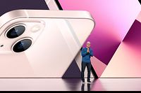 Apple-Boss Tim Cook bei der Vorstellung des neuen iPhone 13.