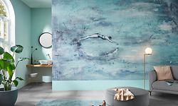 HANDOUT - Zum Themendienst-Bericht vom 16. Februar 2023: Ausdrucksstarke Kunstmotive finden sich weiterhin in den Kollektionen, wie zum Beispiel hier von Erismann. Foto: Erismann/Deutsches Tapeten-Institut/dpa-tmn - ACHTUNG: Nur zur redaktionellen Verwendung im Zusammenhang mit dem genannten Text und nur bei vollständiger Nennung des vorstehenden Credits - Honorarfrei nur für Bezieher des dpa-Themendienstes +++ dpa-Themendienst +++