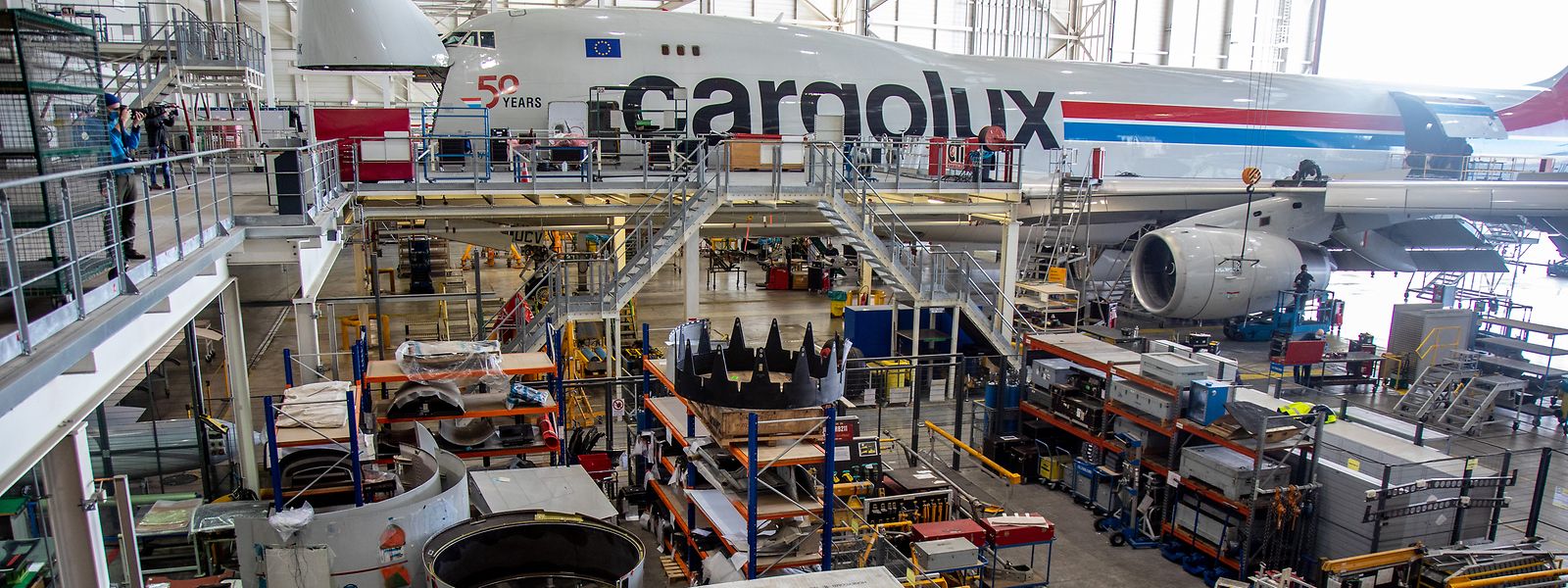 Die riesige Wartungshalle von Cargolux in Sandweiler hat Platz für zwei Boeing-Jumbos 747.