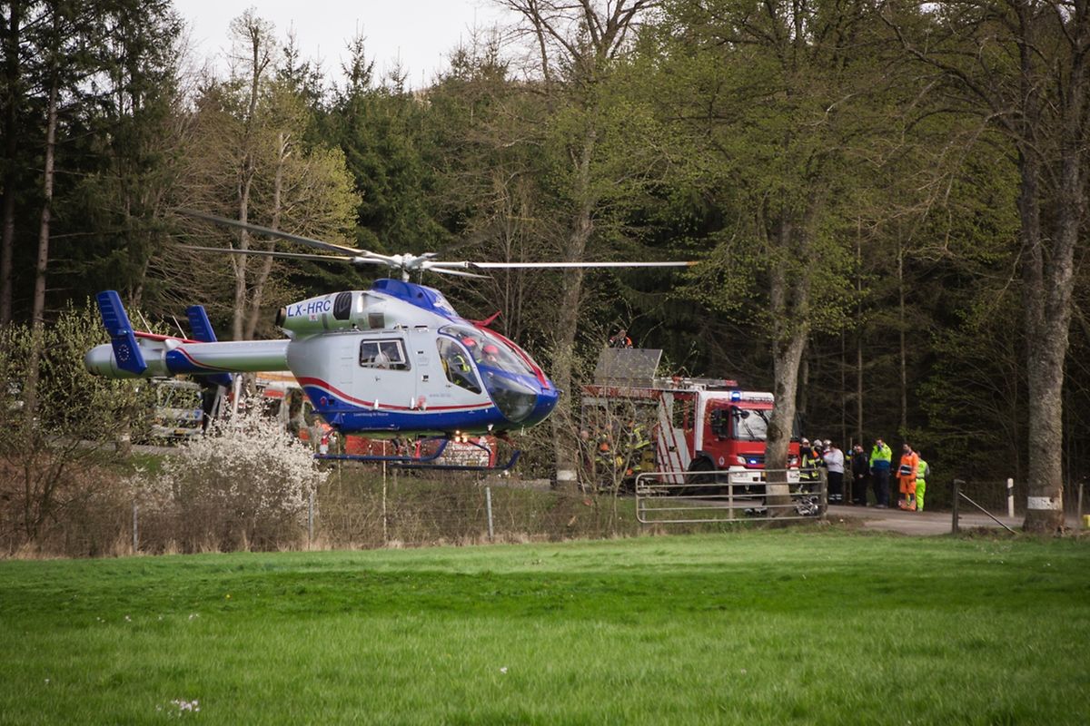 Auch der Rettungshelikopter war vor Ort. 