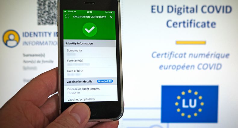 COVIDcheck.lu - certificate, COVID-Zertifikat, EU Digital Covid Certificate, covid check.lu - Foto: John Schmit