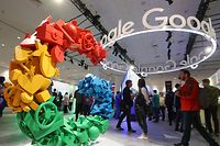 SAN FRANCISCO, CALIFORNIA - MARCH 20: Attendees visit the Google booth at the 2019 GDC Game Developers Conference on March 20, 2019 in San Francisco, California. The GDC runs through March 22.   Justin Sullivan/Getty Images/AFP
== FOR NEWSPAPERS, INTERNET, TELCOS & TELEVISION USE ONLY ==